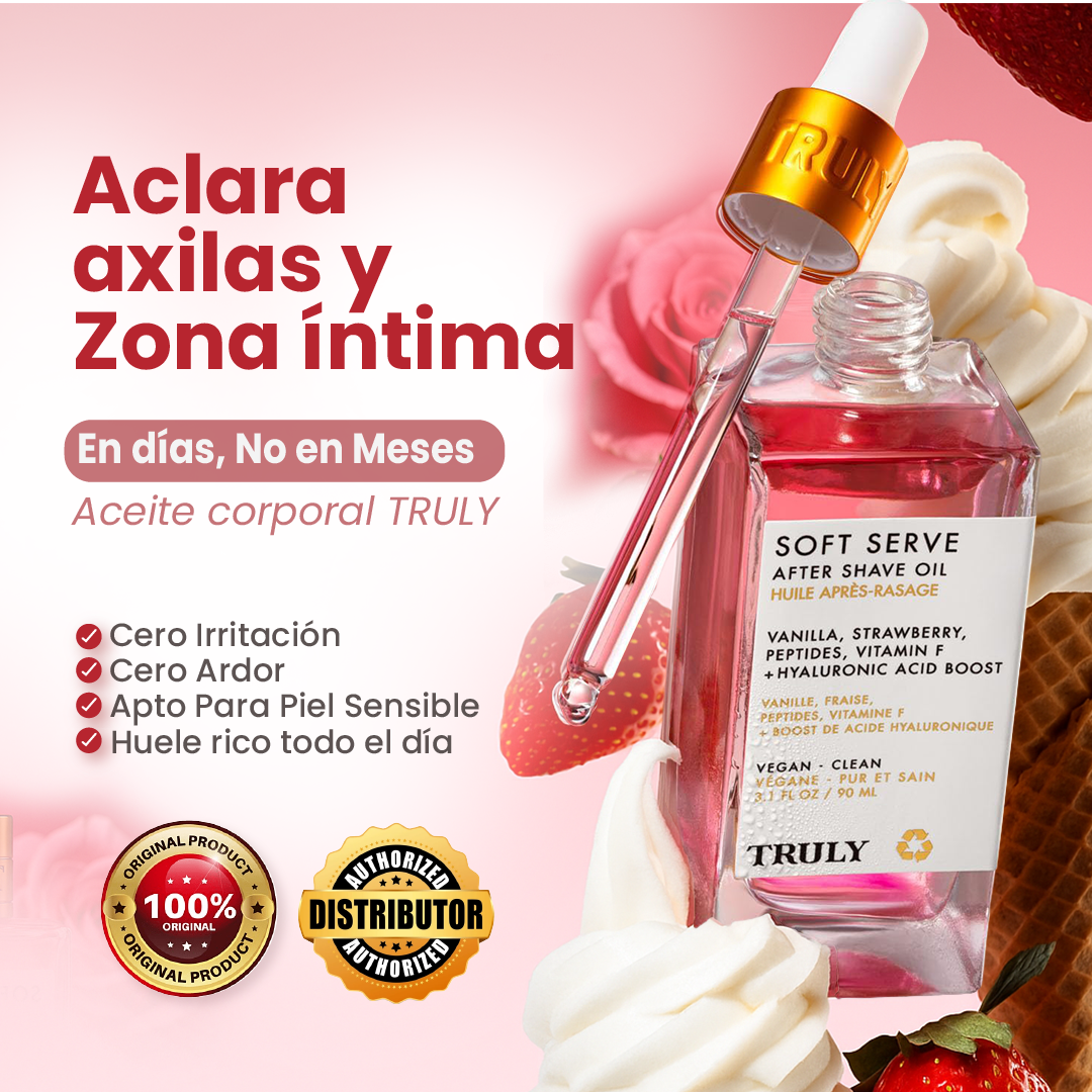 Aceite Truly | aclara  zona íntima y axilas
