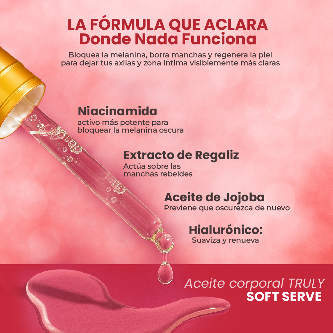 Aceite Truly | aclara  zona íntima y axilas